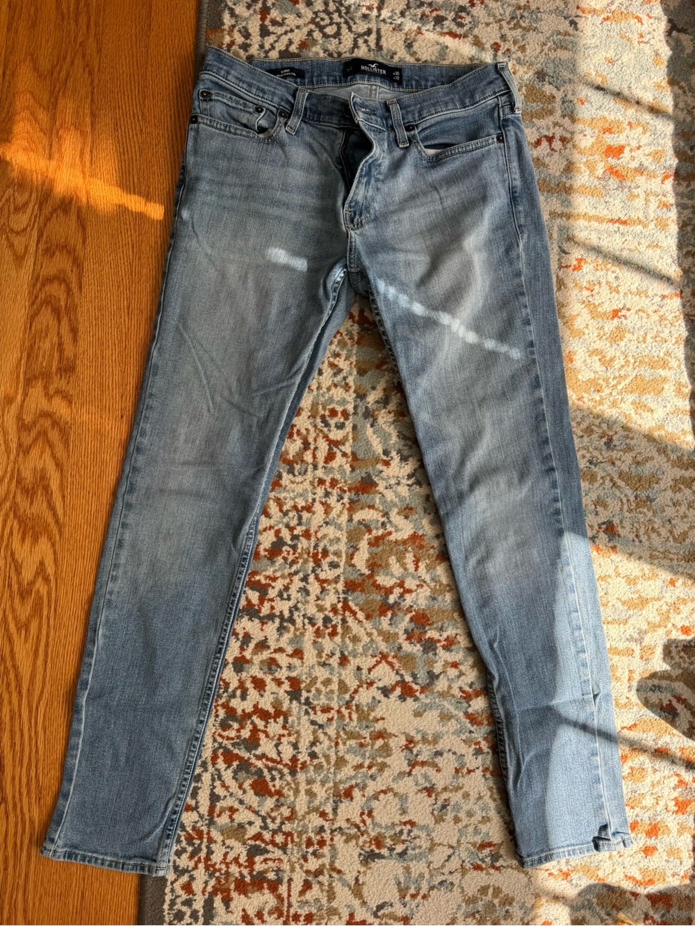 Hollister Men's Skinny Jeans in Light Blue Wash